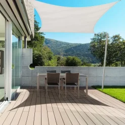VELA TENDA QUADRATA PARASOLE PROTEZIONE SOLE OMBREGGIATURA GIARDINO 3X3MT BIANCA 017035