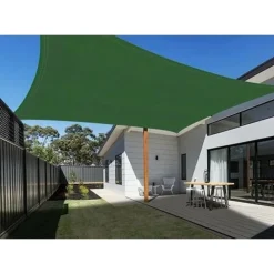 VELA TENDA QUADRATA PARASOLE PROTEZIONE SOLE OMBREGGIATURA GIARDINO 3X3MT VERDE 017032