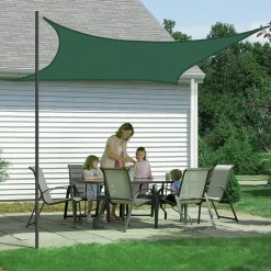 VELA TENDA QUADRATA PARASOLE PROTEZIONE SOLE OMBREGGIATURA GIARDINO 3X3MT VERDE 017032