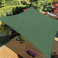 VELA TENDA QUADRATA PARASOLE PROTEZIONE SOLE OMBREGGIATURA GIARDINO 3X3MT VERDE 017032