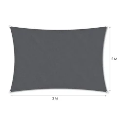 VELA TENDA RETTANGOLARE PARASOLE PROTEZIONE SOLE OMBRA GIARDINO 2X3 MT GRIGIO 222583