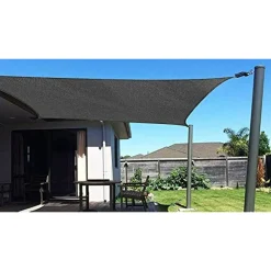 VELA TENDA RETTANGOLARE PARASOLE PROTEZIONE SOLE OMBRA GIARDINO 2X3 MT GRIGIO 222583