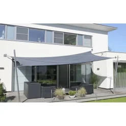 VELA TENDA RETTANGOLARE PARASOLE PROTEZIONE SOLE OMBRA GIARDINO 2X3 MT GRIGIO 222583