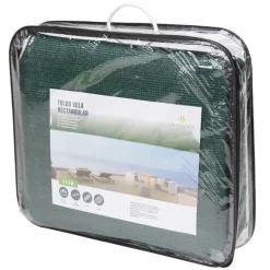 VELA TENDA RETTANGOLARE PARASOLE PROTEZIONE SOLE OMBRA GIARDINO 3X4 MT VERDE 017033