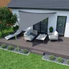 VELA TENDA TRIANGOLARE PARASOLE PROTEZIONE SOLE OMBRA GIARDINO 3.6X3.6X3.6MT GRIGIO 222569