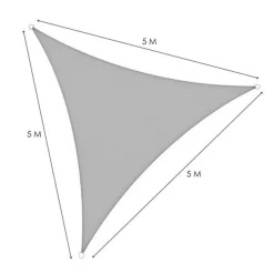 VELA TENDA TRIANGOLARE PARASOLE PROTEZIONE SOLE OMBRA GIARDINO 5X5X5 MT GRIGIO 222570