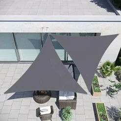 VELA TENDA TRIANGOLARE PARASOLE PROTEZIONE SOLE OMBRA GIARDINO 5X5X5 MT GRIGIO 222570