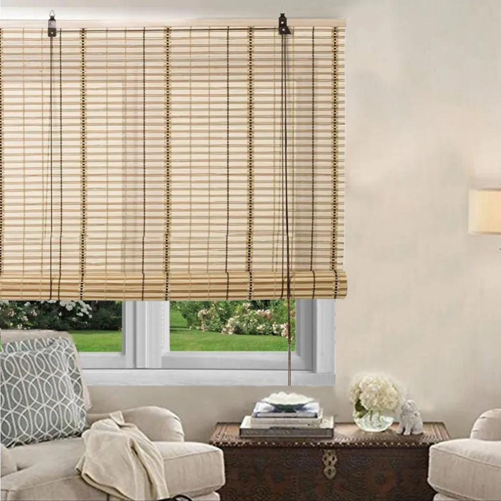 VENEZIANA AVVOLGIBILE BAMBÙ 120X200CM TENDA TAPPARELLA A RULLO DA SOLE OSCURANTE