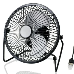 VENTILATORE A PALE USB IN METALLO SILENZIOSO POTENTE DA TAVOLO SCRIVANIA PER PC