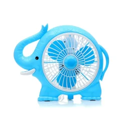 VENTILATORE DA TAVOLO 3 VENTOLE A FORMA DI ELEFANTE SILENZIOSO COLORATO 8"