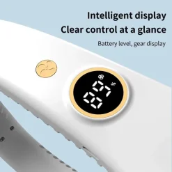 VENTILATORE PORTATILE DA COLLO RICARICABILE USB 9000MAH 5 VELOCITÀ INDICATORE BATTERIA