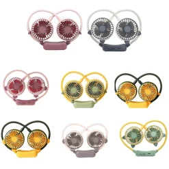 VENTILATORE PORTATILE DA APPENDERE AL COLLO 2 VELOCITÀ USB RICARICABILE PER SPORT VIAGGI