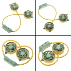 VENTILATORE PORTATILE DA APPENDERE AL COLLO 2 VELOCITÀ USB RICARICABILE PER SPORT VIAGGI