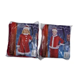 VESTITO COMPLETO ABITO NATALIZIO PER BAMBINI E BAMBINE 4-6/7-9 ANNI ROSSO