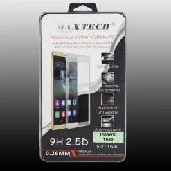 VETRO TEMPERATO PER HUAWEI Y635 PROTEGGI SCHERMO PELLICOLA PROTEZIONE MAXTECH P-Y635