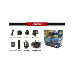 VIDEOCAMERA DIGITALE HD 2.0" 720P RACE ACTION SPORT CAMERA SUBACQUEA CASCO MOTO