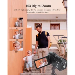 VIDEOCAMERA DIGITALE PROFESSIONALE 4KDV PICCOLA COMPATTA 16X DIGITAL Q-DV16X