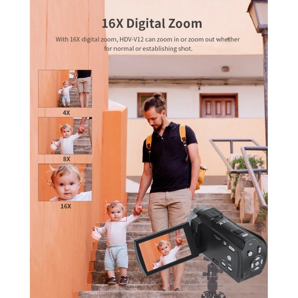 VIDEOCAMERA DIGITALE PROFESSIONALE 4KDV PICCOLA COMPATTA 16X DIGITAL Q-DV16X