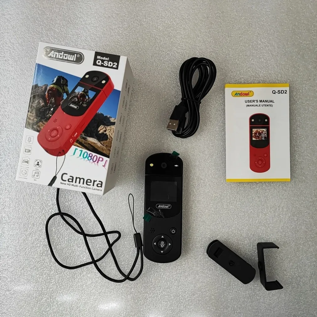 VIDEOCAMERA PORTATILE Q-SD2 MINI ACTION CAMERA HD CLIP VESTITI RUOTABILE 1080P