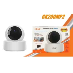 VIDEOCAMERA TELECAMERA DI RETE WIRELESS WIFI IP 1080P HD 360° INFRAROSSI GK200MP2