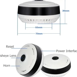 VIDEOCAMERA TELECAMERA PANORAMICA A 360 WIFI IP VIDEO SORVEGLIANZA EYE S 3.0MP