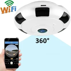 VIDEOCAMERA V380S IP SORVEGLIANZA PANORAMICA VR CAM 360° WIFI TELECAMERA