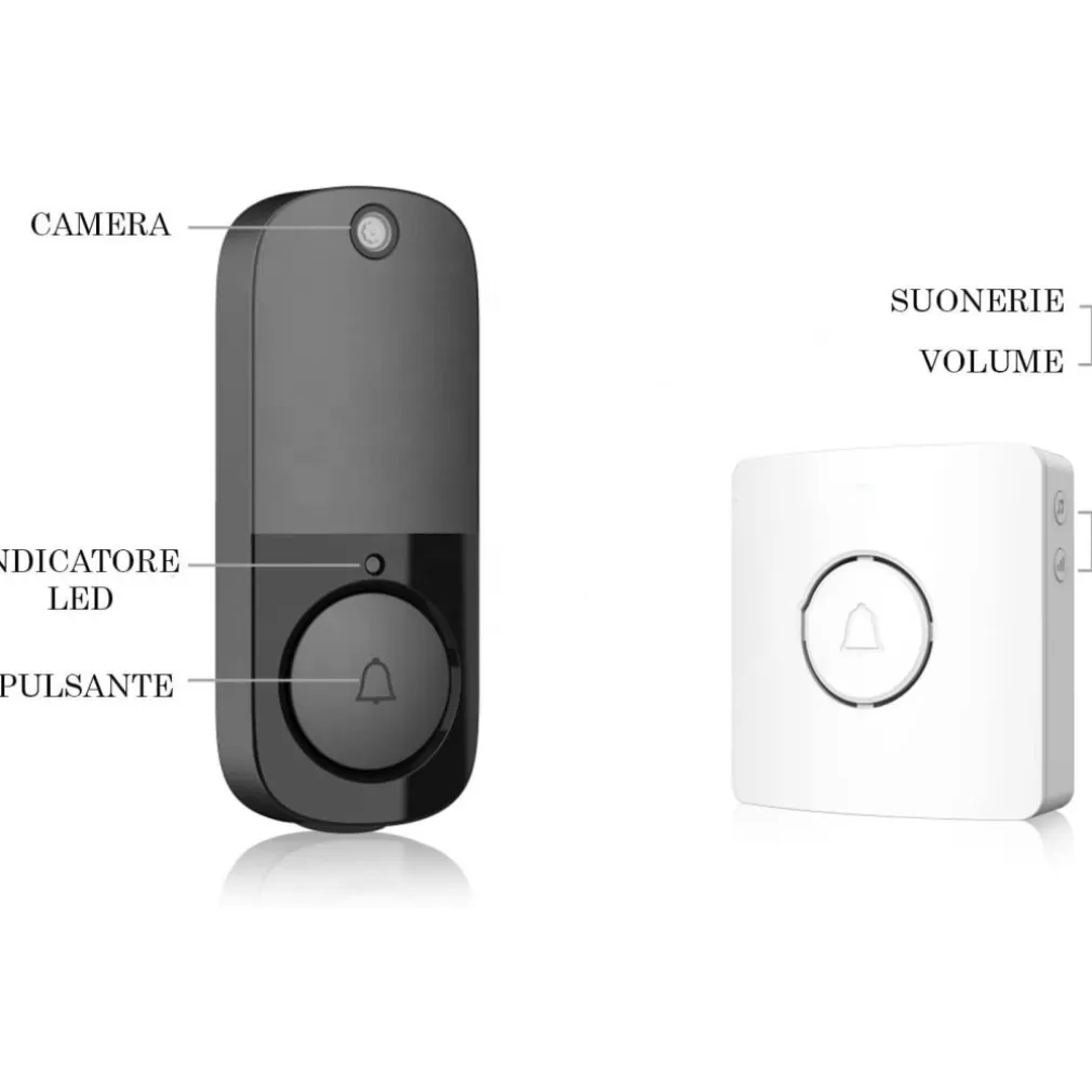 VIDEOCITOFONO IP SENZA FILI WIFI CAMPANELLO SMART SENSORE DI MOVIMENTO IP10A