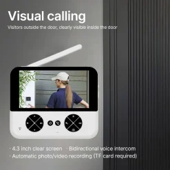 VIDEOCITOFONO WIRELESS TELECAMERA SCHERMO IPS 4,3