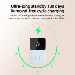 VIDEOCITOFONO WIRELESS TELECAMERA SCHERMO IPS 4,3