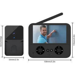 VIDEOCITOFONO WIRELESS TELECAMERA SCHERMO IPS 4,3