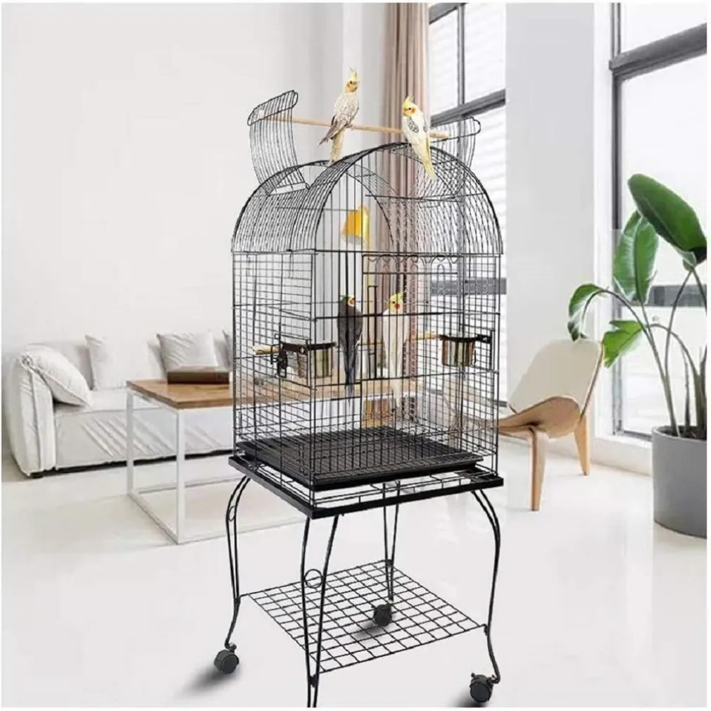 VOLIERA GABBIA PER UCCELLI PAPPAGALLINI CANARINI MEDIA PARTE SUPERIORE APERTA