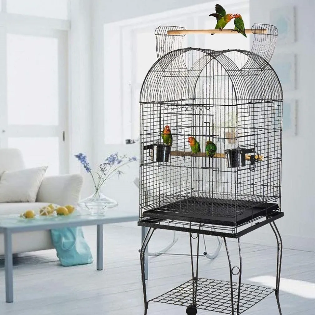 VOLIERA GABBIA PER UCCELLI PAPPAGALLINI CANARINI MEDIA PARTE SUPERIORE APERTA
