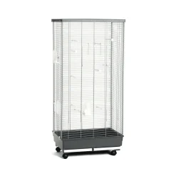 VOLIERA GABBIA SENZA TETTO PER VOLATILI UCCELLI CANARINI 66X45X140CM COMPLETA