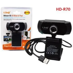 WEBCAM USB FULL HD 1080P 20 MILIONI PIXEL CON MICROFONO PER WINDOWS MAC HD-R70
