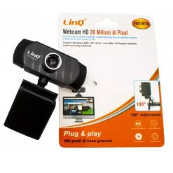 WEBCAM USB FULL HD 1080P 20 MILIONI PIXEL CON MICROFONO PER WINDOWS MAC HD-R70