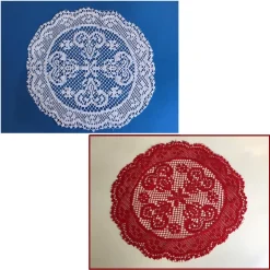 2X CENTROTAVOLA CENTRINO SOTTOPIATTO PER DECORAZIONI BOMBONIERE CENTRINO ROTONDO