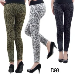 3x LEGGINGS DONNA EFFETTO LEOPARDATO SEXY D98 3 COLORI DIFFERENTI TAGLIA UNICA