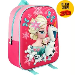 ZAINETTO FROZEN ELSA OLAF STAMPA RILIEVO 3D BAMBINE SCUOLA ASILO TEMPO LIBERO