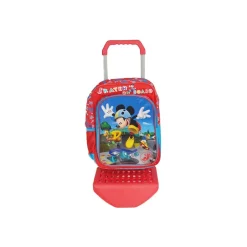 ZAINETTO SCUOLA MICROFIBRA CON CARRELLO TROLLEY ESTRAIBILE 2 RUOTE MICKEY MOUSE