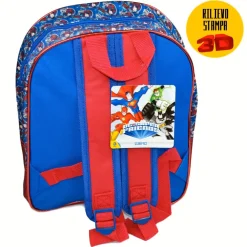 ZAINETTO SUPERMAN STAMPA RILIEVO 3D WARNER BROS BAMBINI SCUOLA ASILO ELEMENTARI