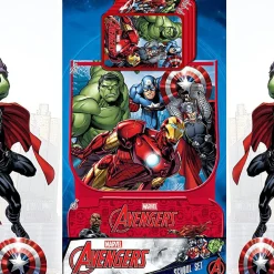 ZAINO + ASTUCCIO 3 ZIP SCUOLA ESTENSIBILE KIT COMPLETO SUPER EROI AVENGERS