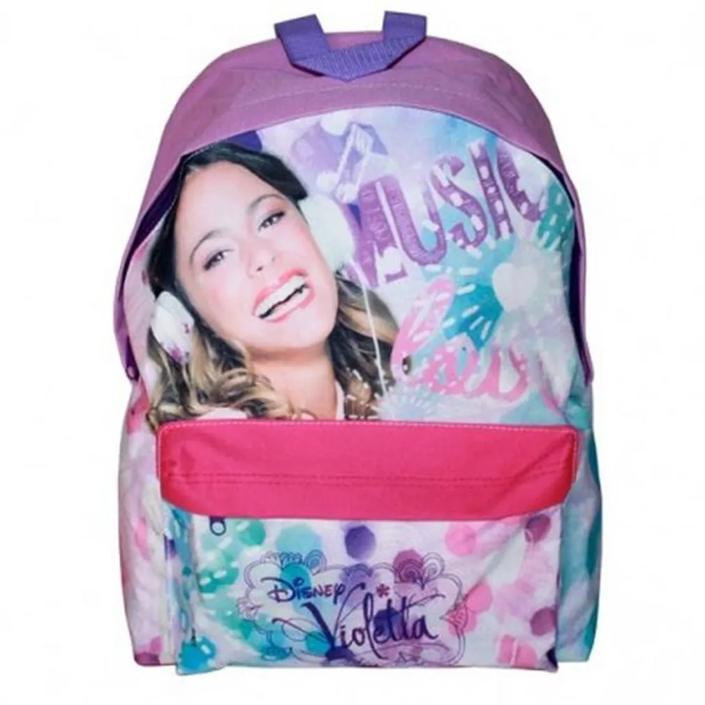 ZAINO AMERICANO VIOLETTA MUSIC DISNEY COLORE ROSA BAMBINE ASILO TEMPO LIBERO