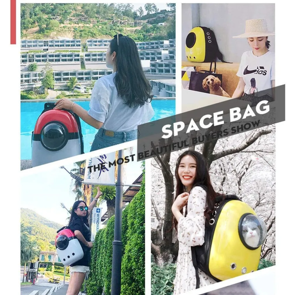 ZAINO BORSA TRASPORTINO GATTO CANE PORTATILE VIAGGIO DESIGN A CAPSULA SPAZIALE