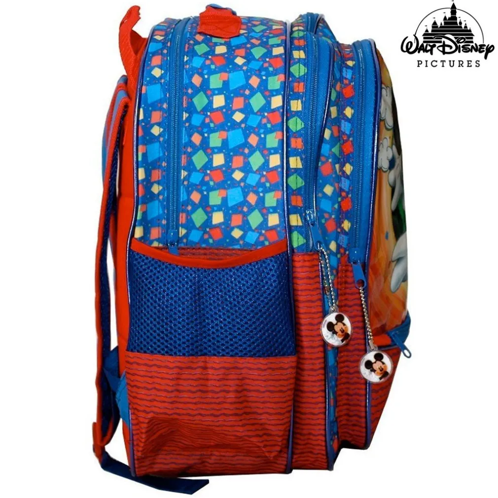 ZAINO MICKEY MOUSE 4 CERNIERE STAMPA PLASTIFICATA SCUOLA BAMBINI ELEMENTARI 41CM