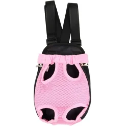 ZAINO PER ANIMALI DOMESTICI TRASPIRANTE CANI REGOLABILE PORTATILE RETE TG.L ROSA