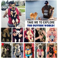 ZAINO PER ANIMALI DOMESTICI TRASPIRANTE CANI REGOLABILE PORTATILE RETE TG.L ROSA