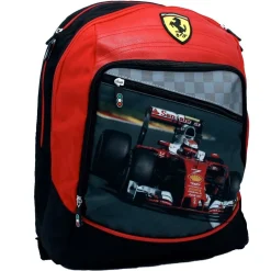 ZAINO SCUOLA FERRARI ORGANIZZATO CON DOPPIO SCOMPARTO 43X31X21CM ROSSO NERO