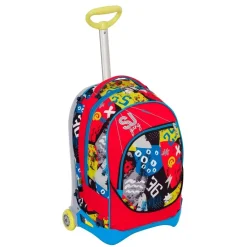 ZAINO SCUOLA RAGAZZI TROLLEY 3IN1 JACK SJ CARRELLO RIMOVIBILE ROSSO