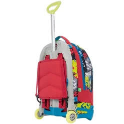 ZAINO SCUOLA RAGAZZI TROLLEY 3IN1 JACK SJ CARRELLO RIMOVIBILE ROSSO