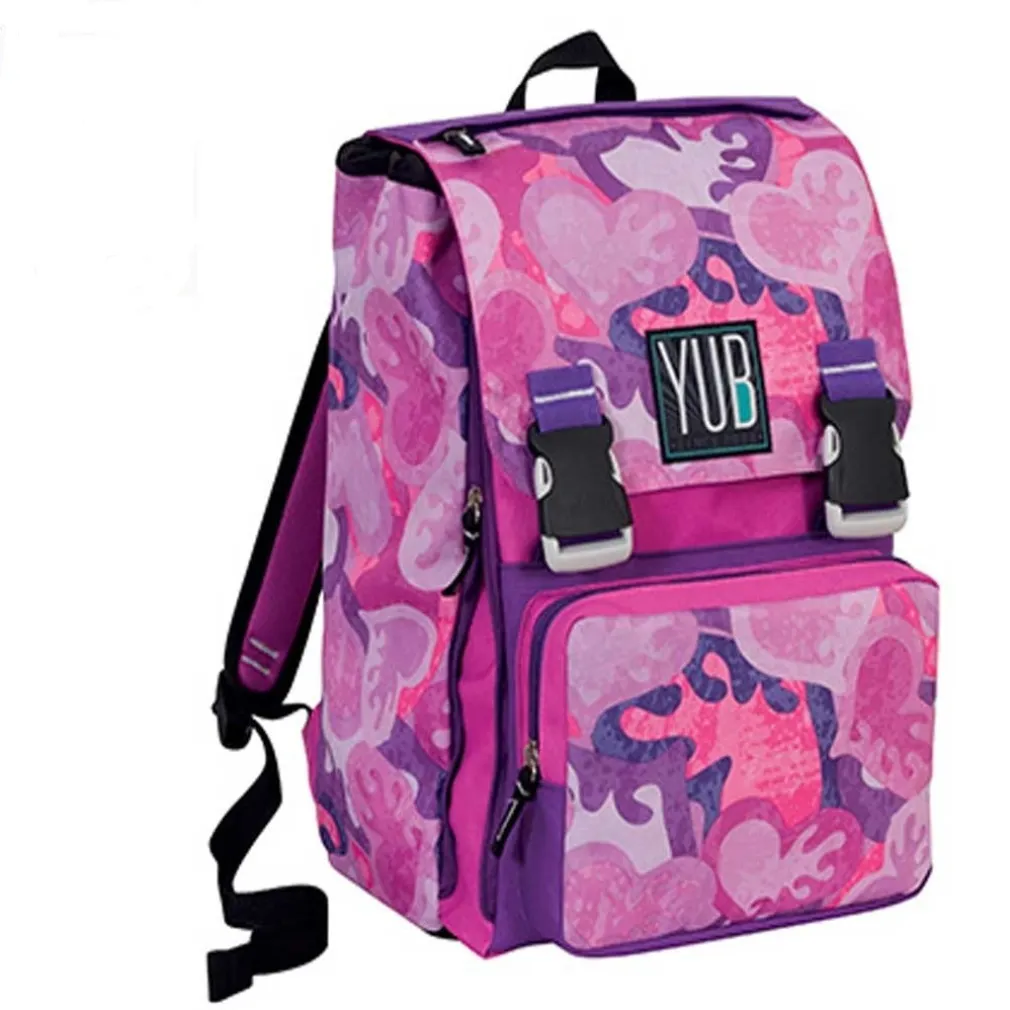 ZAINO SDOPPIABILE ESTENSIBILE BIG MURALES YUB GIRL ROSA RAGAZZE SCUOLA MEDIA